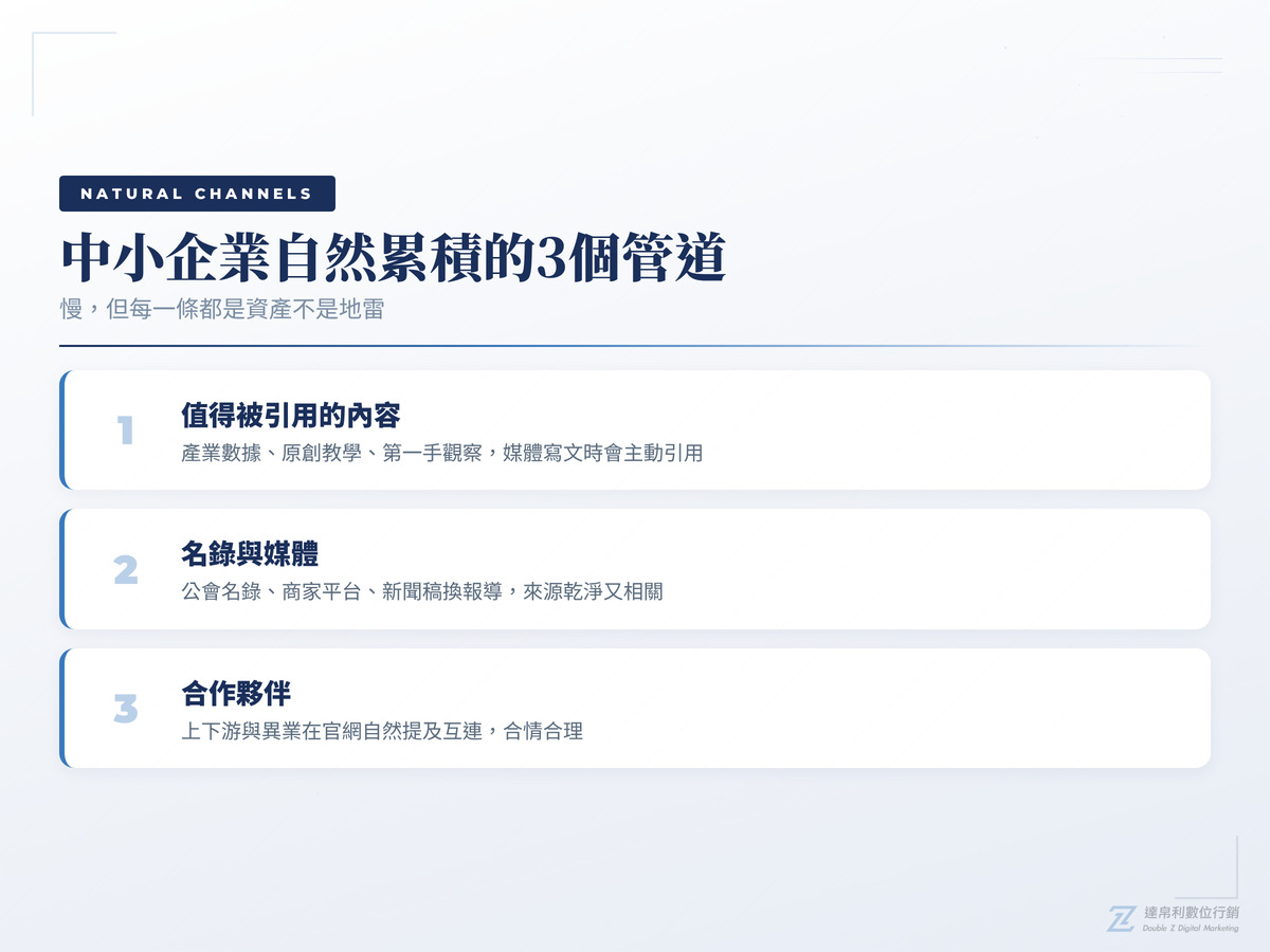 反向連結自然累積的3個管道