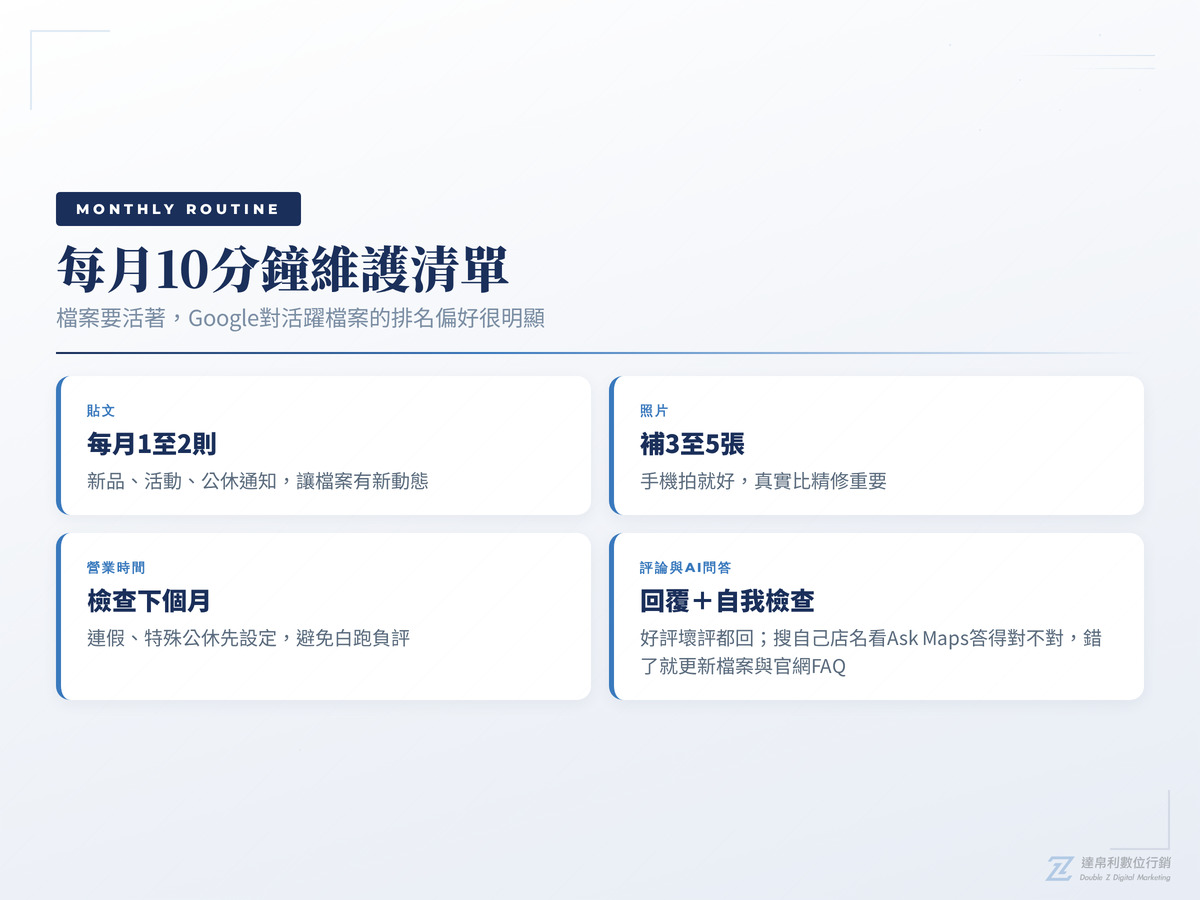 Google我的商家每月10分鐘維護清單