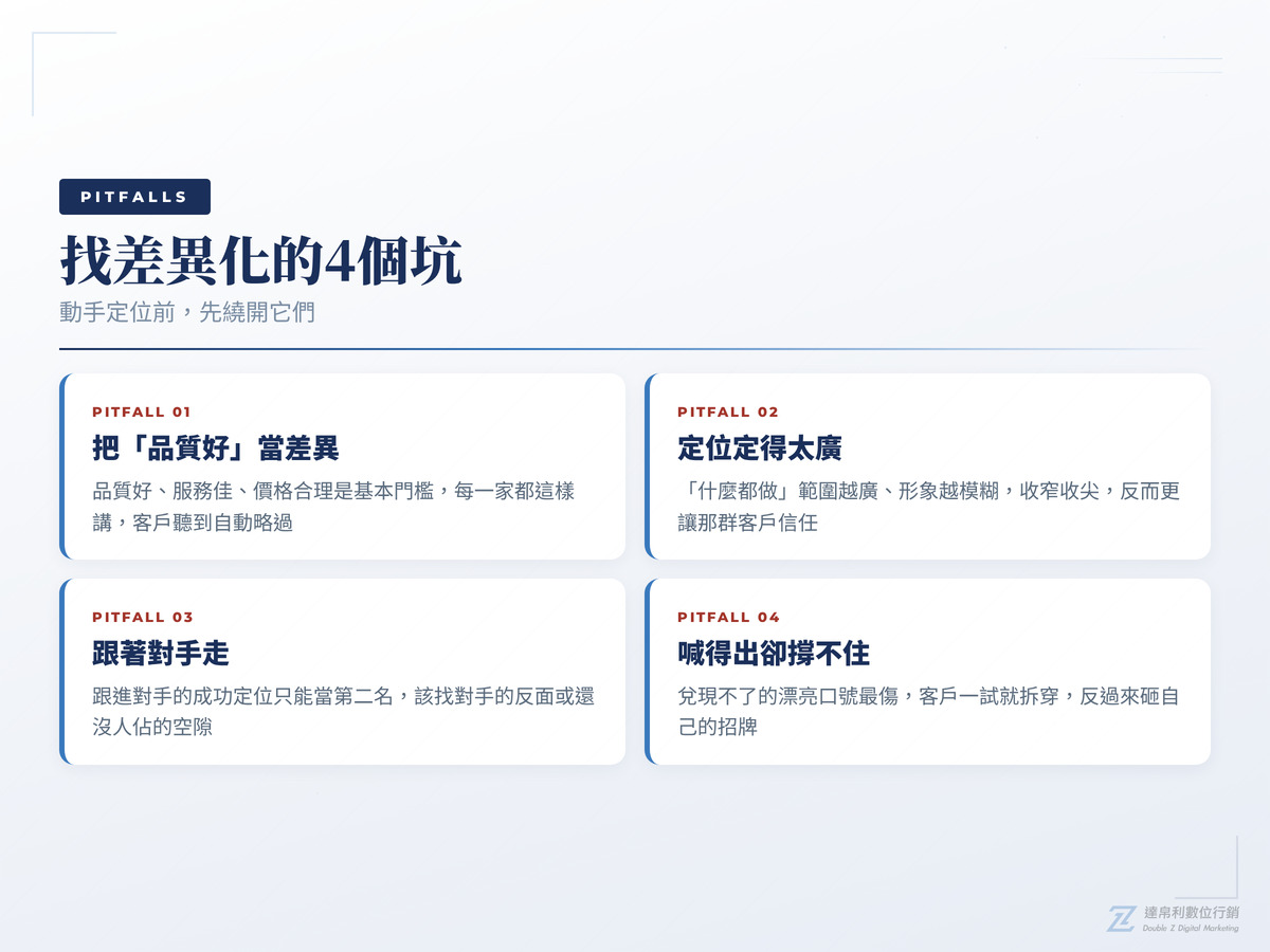 找品牌定位差異化最常踩的4個坑